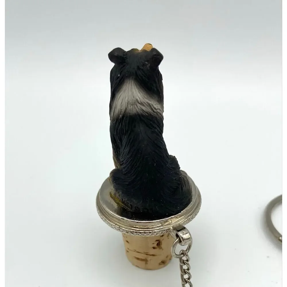 Collie Wine Bottle Stopper Tri Color Sheltie Dog Hand Painted Never Used